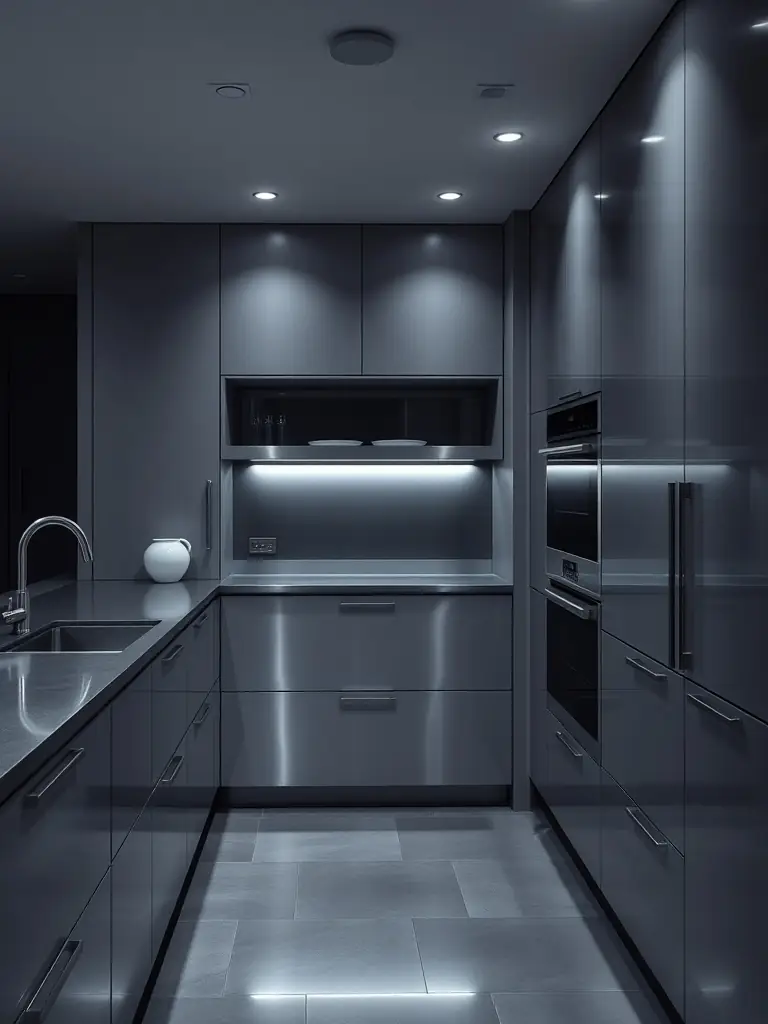A close-up of a modern kitchen with high-end appliances and sleek design, highlighting the premium interiors of Alembic City's residential projects.