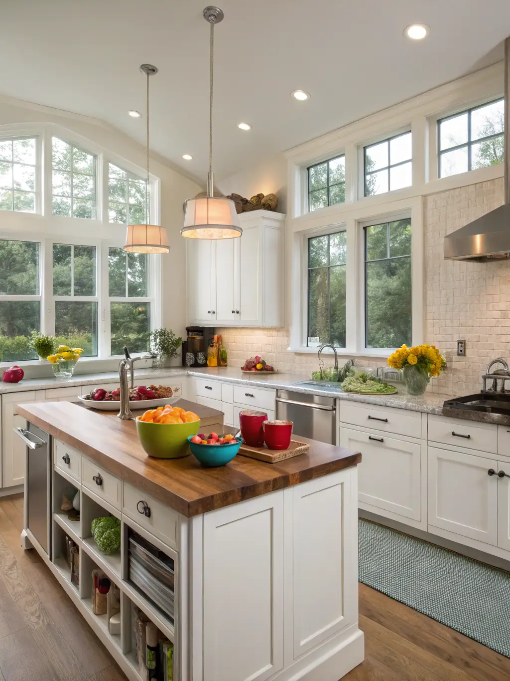 A modern, open-plan kitchen in a 4BHK apartment at Alembic Cloud Forest, equipped with state-of-the-art appliances, sleek cabinetry, and a breakfast bar.